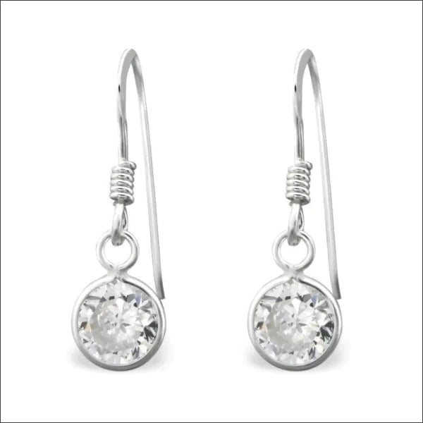 Oorhangers Met Bedel 925 Zilver Zirkonia Rond 6mm 16mm alles dames elf925 Geen hanger Geen oormodel Geen_Parel kinderen Met_steen oorbellen oorhangers plastick rond silver Soort sieraad_Oorringen transparant Volwassenen zilver zirkonia