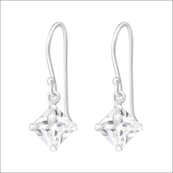 Oorhangers Met Bedel 925 Zilver Zirkonia Ruit 6mm 15mm alles dames elf925 Geen hanger Geen oormodel Geen_Parel kinderen Met_steen oorbellen oorhangers plastick ruit silver Soort sieraad_Oorbellen Soort sieraad_Oorringen transparant Volwassenen zilver zirkonia