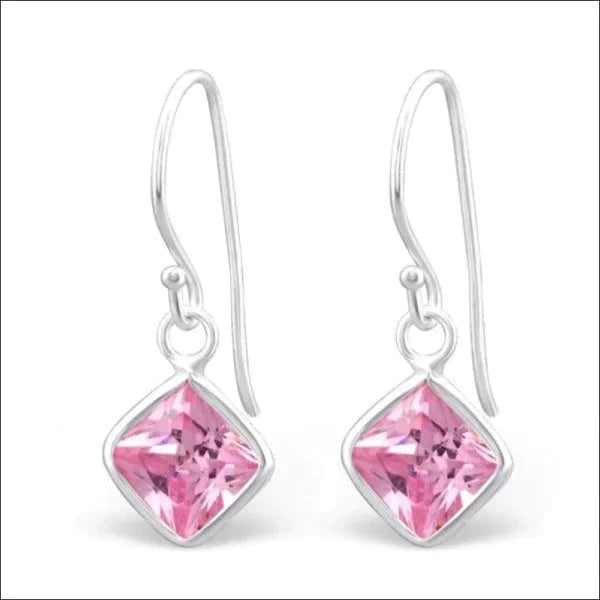 Oorhangers Met Bedel 925 Zilver Zirkonia Ruit 6mm Roze 6mm alles dames elf925 Geen hanger Geen oormodel Geen_Parel kinderen Met_steen oorbellen oorhangers plastick roze ruit silver Soort sieraad_Oorbellen Soort sieraad_Oorhangers Soort sieraad_Oorringen Volwassenen zilver zirkonia