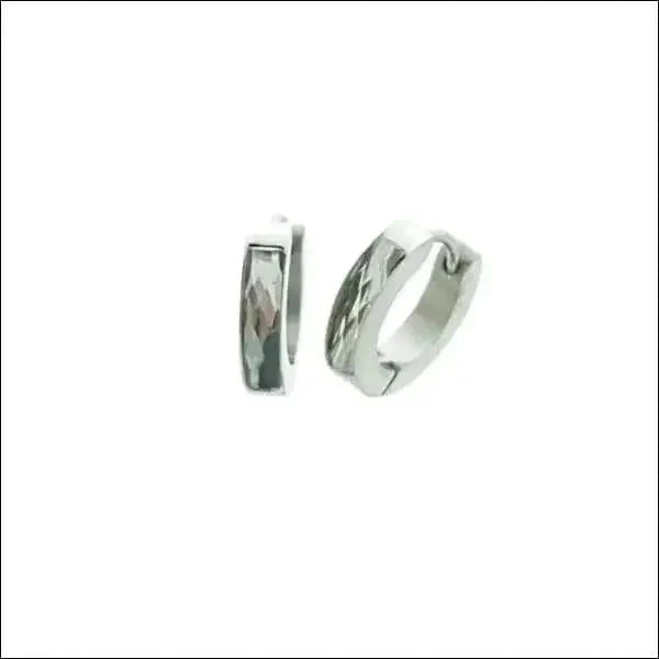 Stalen Oorringen 14mm Transparante-steen-14x3mm 14mm 8720157053897 alles Aramat Jewels chirurgisch staal Geen edelsteen kristal Meerdere Varianten Met_steen oor94-XE45688 oorbellen Oorringen oorringetjes PVD Soort sieraad_Oorringen Staal zilverkleurig zirkonia zonder hanger Zonder_hanger zweerknopjes