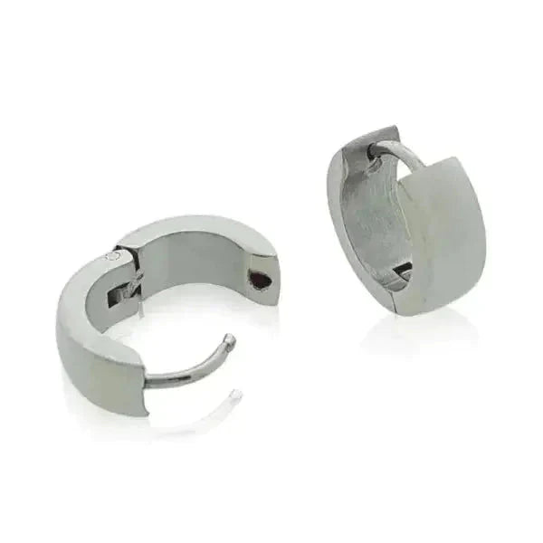 Stalen Oorringen 14mm Glad-14x5mm 14mm 8720157053897 alles Aramat Jewels chirurgisch staal Geen edelsteen kristal Meerdere Varianten Met_steen oor94-XE45688 oorbellen Oorringen oorringetjes PVD Soort sieraad_Oorringen Staal zilverkleurig zirkonia zonder hanger Zonder_hanger zweerknopjes