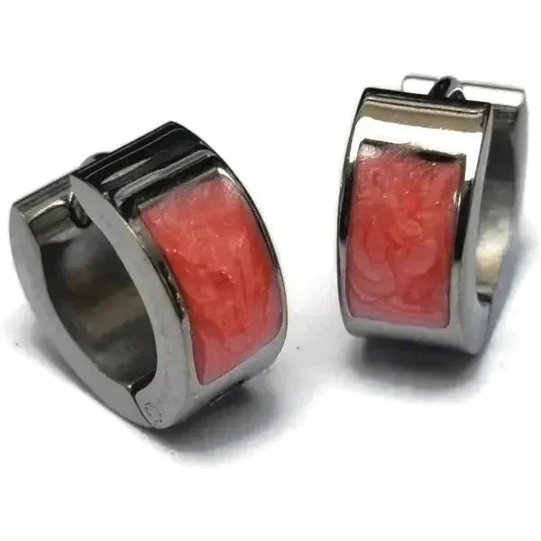 Stalen Oorringen 14mm Roze-shimmer-14x6mm 14mm 8720157053897 alles Aramat Jewels chirurgisch staal Geen edelsteen kristal Meerdere Varianten Met_steen oor94-XE45688 oorbellen Oorringen oorringetjes PVD Soort sieraad_Oorringen Staal zilverkleurig zirkonia zonder hanger Zonder_hanger zweerknopjes
