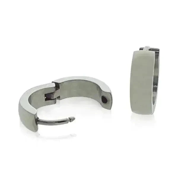 Stalen Oorringen 14mm Glad-14x4mm 14mm 8720157053897 alles Aramat Jewels chirurgisch staal Geen edelsteen kristal Meerdere Varianten Met_steen oor94-XE45688 oorbellen Oorringen oorringetjes PVD Soort sieraad_Oorringen Staal zilverkleurig zirkonia zonder hanger Zonder_hanger zweerknopjes