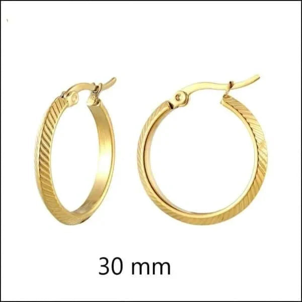 Stalen Oorringen 30mm Goudkleur Duitsland-30x3mm 30mm 3mm 8720157045571 alles Aramat Jewels chirurgisch staal dames fgift Geen edelsteen Geen oormodel Geen_Parel Geen_steen goudkleurig Meerdere Varianten oor1099 oorbellen Oorringen oorringetjes PVD rond Soort sieraad_Oorringen Staal Volwassenen Zonder_hanger zweerknopjes
