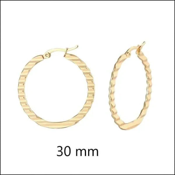 Stalen Oorringen 30mm Goudkleur Finland-30x1.5mm 30mm 3mm 8720157045571 alles Aramat Jewels chirurgisch staal dames fgift Geen edelsteen Geen oormodel Geen_Parel Geen_steen goudkleurig Meerdere Varianten oor1099 oorbellen Oorringen oorringetjes PVD rond Soort sieraad_Oorringen Staal Volwassenen Zonder_hanger zweerknopjes