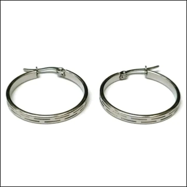 Stalen Oorringen 30mm Zilverkleurig Streep-30x3mm 30mm alles chirurgisch staal dames gedraaid Geen edelsteen Geen_steen Meerdere Varianten Nieuw oorbellen oormodel Oorringen oorringetjes PVD rond Soort sieraad_Oorringen Staal tomade zilverkleurig Zonder_hanger Zonder_steen zweerknopjes