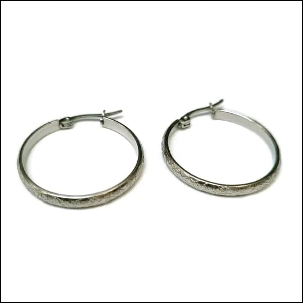 Stalen Oorringen 30mm Zilverkleurig Streepjes-30x3.5mm 30mm alles chirurgisch staal dames gedraaid Geen edelsteen Geen_steen Meerdere Varianten Nieuw oorbellen oormodel Oorringen oorringetjes PVD rond Soort sieraad_Oorringen Staal tomade zilverkleurig Zonder_hanger Zonder_steen zweerknopjes