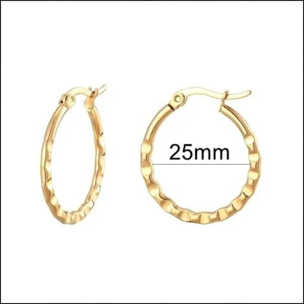 Stalen Oorringen Goudkleur 25 Mm Monaco-25x2mm 25mm 3mm 8720157045502 alles Aramat Jewels chirurgisch staal dames fgift Geen edelsteen Geen oormodel Geen_Parel Geen_steen goudkleurig Meerdere Varianten oorbellen Oorringen oorringetjes PVD rond Soort sieraad_Oorringen Staal strepen unisex Zonder_hanger zweerknopjes
