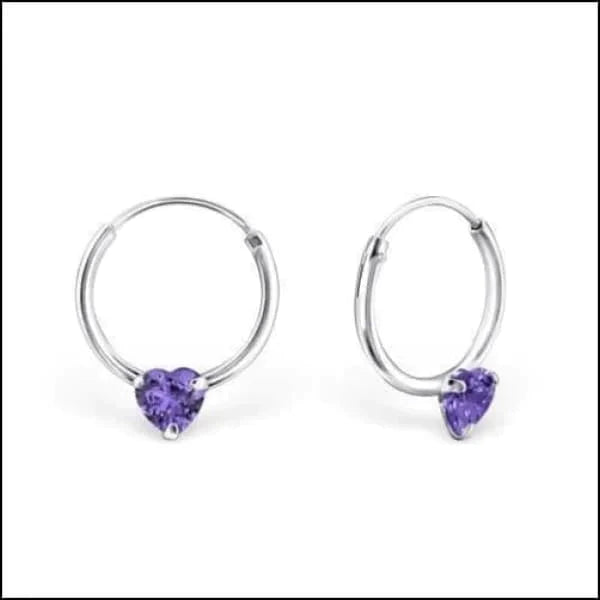 Zilveren Oorringen 12mm Hartje Zirkonia Paars 12mm 8720157003014 alles Aramat Jewels dames elf925 hart kinderen lila Meerdere kleuren Met_steen Multikleur oor523-23562 oorbellen Oorringen oorringetjes plastick roze silver Soort sieraad_Oorringen zilver zirkonia zonder hanger Zonder_hanger