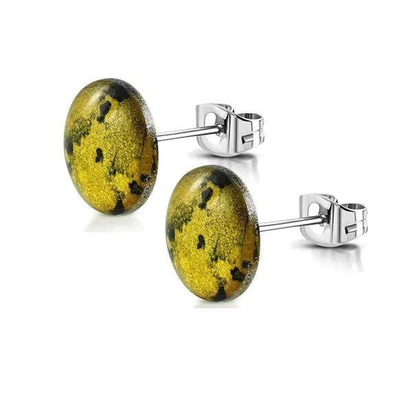 Acryl Ronde Oorstekers Staal 12mm Geel-Zwart 12mm acryl alles Aramat Jewels chirurgisch staal dames geel Geel-Zwart Geen hanger Geen oormodel Geen_Parel grijs Grijs-Zwart groen Groen-Zwart Meerdere kleuren Nieuw oorbellen oranje Oranje-Zwart paars Paars-Zwart PVD rond Staal uniseks Volwassenen Zonder_steen zwart