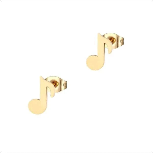 Stalen Oorbellen Muziek - Muzieknoot-Goudkleur-7x4mm 4mm 7mm 8720157035558 8mm 9mm alles Apparel & Accessories > Jewelry > Earrings Aramat Jewels chirurgisch staal dames fgift Geen edelsteen Geen oormodel Geen steen gepolijst goudkleurig heren kinderen Kleur_Goudkleurig Meerdere kleuren Meerdere Varianten Multikleur muziek oor1699 oorbellen PVD regenboog Staal uniseks unisex zilverkleurig zonder hanger Zonder_hanger Zonder_steen zweerknopjes