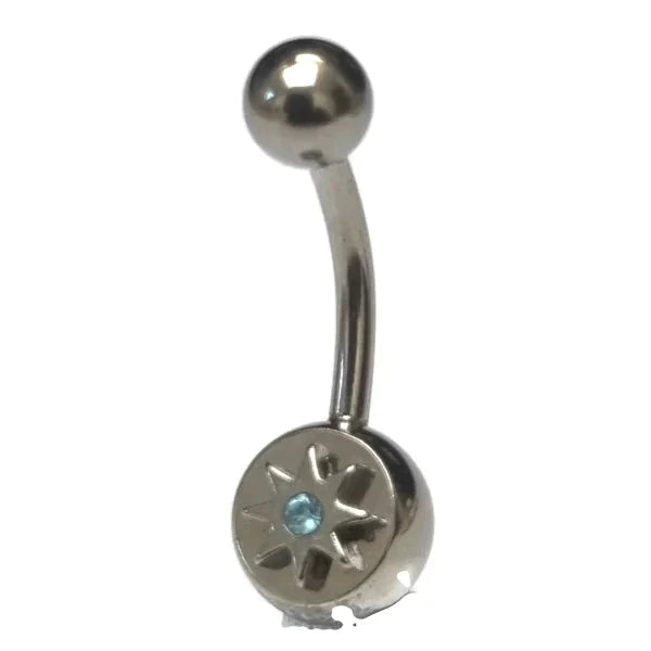 Chirurgisch Stalen Navelpiercing Ster Aqua Blauw Zirkonia 1.6mm 10mm alles aqua Aramat Jewels blauw chirurgisch staal dames nakijken Navel Navelpiercing zonder hanger navelpiercings piercing Piercings PVD Staal ster Volwassenen zilverkleurig zirkonia Zonder_hanger