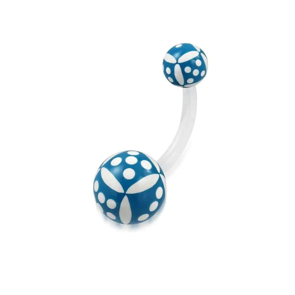 Bioplast Navelpiercing - Fantasie-Blauw-Wit 1.6mm 10mm acryl alles Aramat Jewels bioplast blauw dames Meerdere kleuren multikleurig Navel navelpiercings piercing Piercings regenboog Volwassenen wit Zonder_hanger Zonder_steen