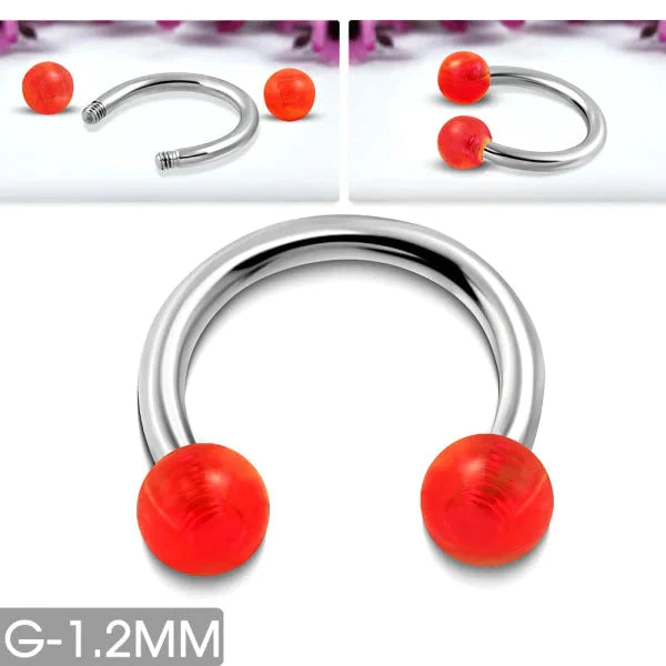 Chirurgisch Stalen Circular-barbell Rood Acryl 1.2mm 10mm acryl alles Aramat Jewels chirurgisch staal Circular_barbell conch dames Geen hanger Geen_steen Helix helixpiercings heren nakijken Neus neuspiercing Oor piercing Piercings PVD rood Staal tekst Tragus traguspiercings uniseks Volwassenen Wenkbrauw wenkbrauwpiercings zilverkleurig Zonder_steen