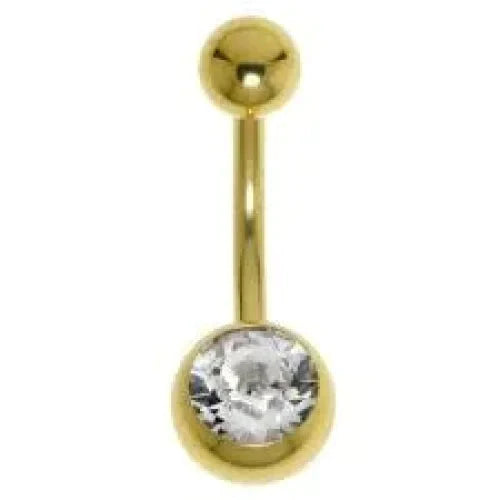 Chirurgisch Stalen Goudkleurige Navelpiercing Steentje Transparant 1.6mm 10mm alles aqua Aramat Jewels blauw chirurgisch staal dames goudkleurig Licht_blauw Met_steen Navel Navelpiercing zonder hanger navelpiercings paars piercing Piercings PVD roze Staal transparant Volwassenen zirkonia Zonder_hanger