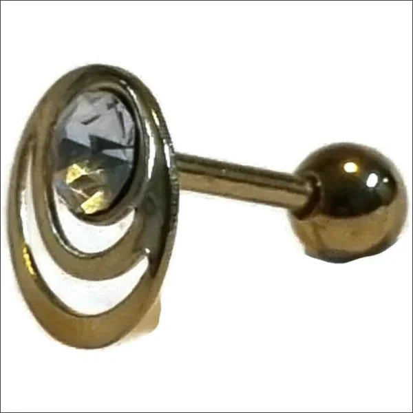 Goudkleurige Helixpiercing Met Steentje 1.2mm 6mm 9mm alles Barbell chirurgisch staal dames goudkleurig Helix helixpiercings jin kristal nakijken Oor piercing Piercings PVD Staal Stud tekst transparant Volwassenen