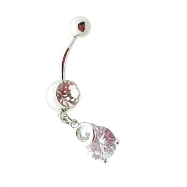 Navelpiercing Met Hanger Transparant Zirkonia 1.6mm 10mm alles Chirurgisch staal dames Geen_Parel Met_hanger Met_steen Navel Navelpiercing met hanger navelpiercings piercing Piercings PVD Staal transparant Volwassenen zilverkleurig zirkonia