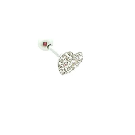 Helixpiercing Hart Strass alles Barbell chirurgisch staal hart Helix helixpiercings nakijken niet geupdated Oor piercing Piercings PVD Staal Stud tekst Volwassenen