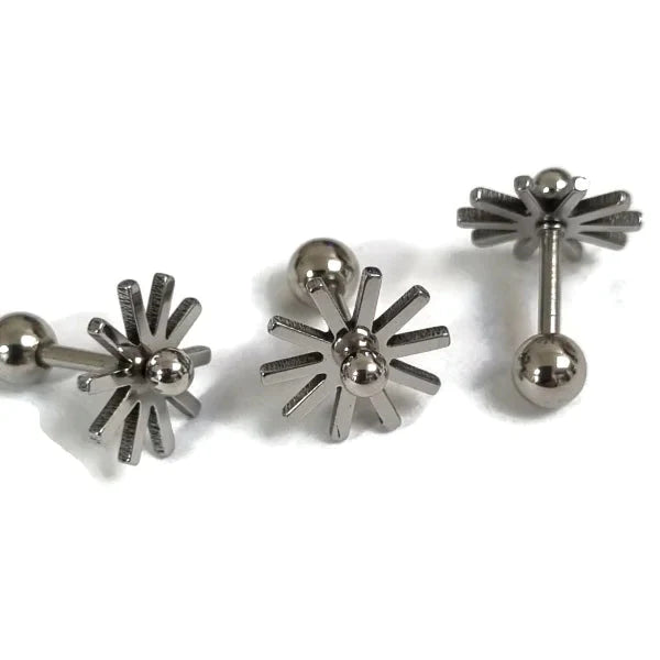 Helix Piercing Bloem Zilverkleur Chirurgisch Staal 1.2mm 6mm alles Barbell bloem chirurgisch staal dames fantasie Helix helixpiercings jin nakijken natuur Oor piercing Piercings PVD Staal Stud tekst Volwassenen zilverkleurig Zonder_steen