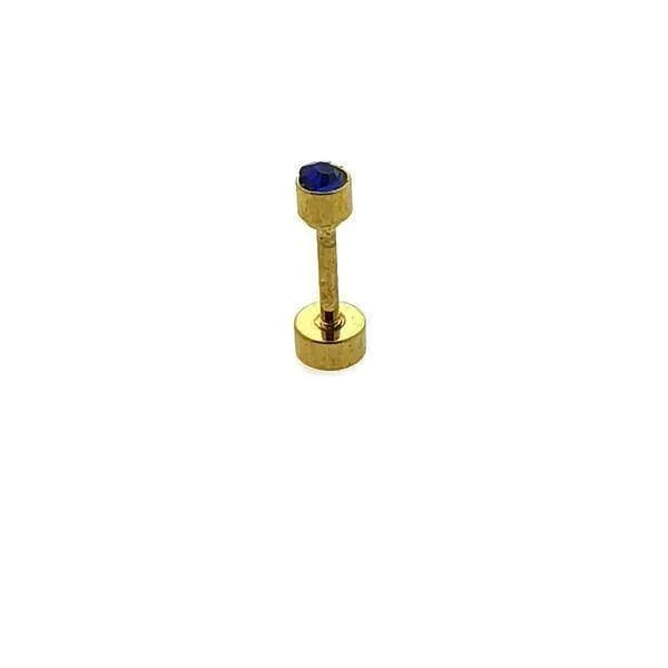 Helix Piercing Rond Chirurgisch Staal Donker Blauw 1.2mm 3mm 6mm alles blauw chirurgisch staal goudkleurig helixpiercings Kleur_Goudkleurig nakijken niet geupdated Oor piercing Piercings PVD rond Staal tekst Volwassenen
