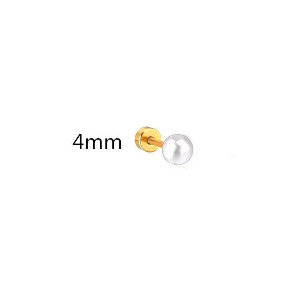 Helix Piercing Parel Rond Chirurgisch Staal Wit Goudkleurig 1.2mm 4mm 6mm alles Barbell chirurgisch staal dames goudkleurig Helix helixpiercings Kleur_Goudkleurig nakijken niet geupdated Oor parel piercing Piercings PVD rond Staal tekst Volwassenen