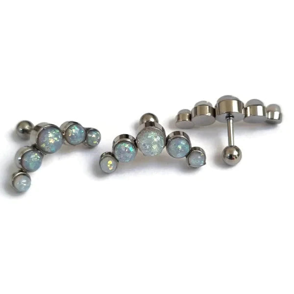 Helix Piercing Licht Blauw Opaal Chirurgisch Staal 1.2mm 6mm alles bar Barbell blauw chirurgisch staal dames fantasie Helix helixpiercings jin Licht_blauw Met_steen nakijken Oor opaal piercing Piercings PVD Staal Stud tekst Volwassenen zilverkleurig