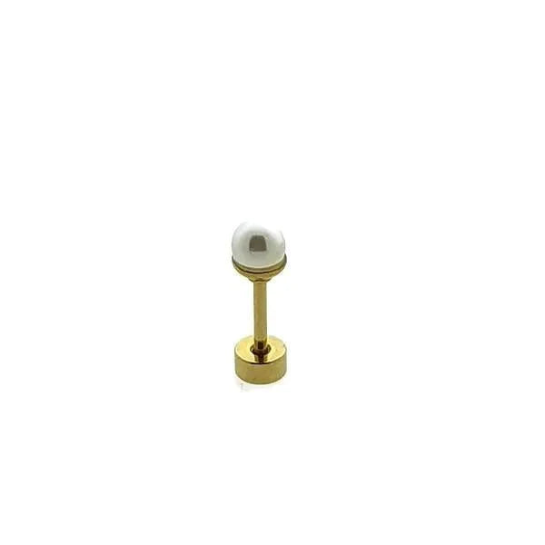 Helix Piercing Parel Rond Chirurgisch Staal Wit Goudkleurig 1.2mm 4mm 6mm alles Barbell chirurgisch staal dames goudkleurig Helix helixpiercings Kleur_Goudkleurig nakijken niet geupdated Oor parel piercing Piercings PVD rond Staal tekst Volwassenen