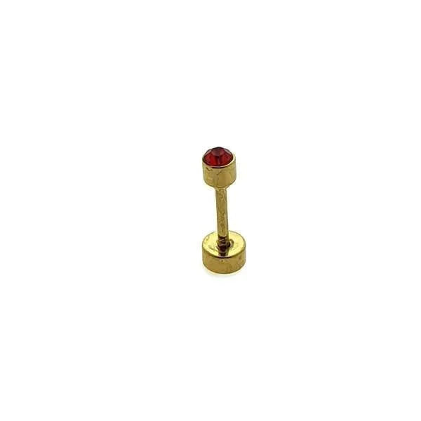 Helix Piercing Rond Chirurgisch Staal Rood Goudkleurig 3mm 1.2mm 3mm 6mm alles chirurgisch staal goudkleurig helixpiercings Kleur_Goudkleurig nakijken niet geupdated Oor piercing Piercings PVD rond rood Staal tekst Volwassenen