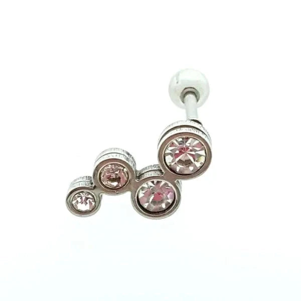 Helixpiercing 4 Zirkonias alles Barbell chirurgisch staal Helix helixpiercings nakijken niet geupdated Oor piercing Piercings PVD Staal Stud tekst Volwassenen