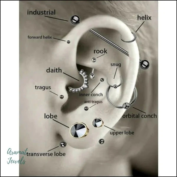 Helixpiercing Maan Kristal Goudkleur 1.2mm 6mm alles Barbell chirurgisch staal dames goudkleurig Helix helixpiercings jin kristal maan nakijken Oor piercing Piercings PVD Staal Stud tekst Tragus traguspiercings transparant Volwassenen Zonder_steen