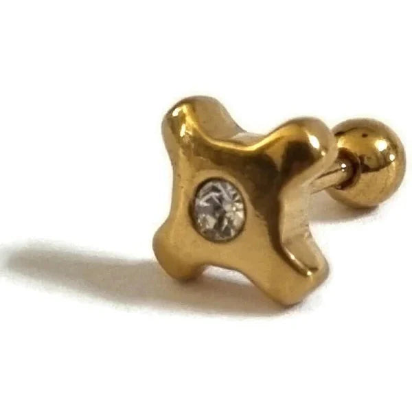 Helixpiercing Piercing Goudkleurig 8mm 6mm 1.2mm 1.2mm 6mm 8mm alles Barbell chirurgisch staal dames goudkleurig Helix helixpiercings jin nakijken Oor piercing Piercings PVD Staal tekst transparant Volwassenen zirkonia