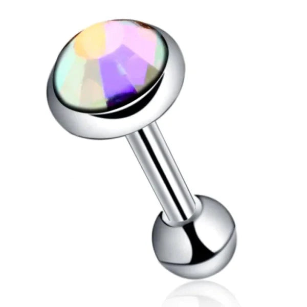 Helixpiercing Met Steentje Multicolor 5mm 5mm alles Barbell chirurgisch staal Helix helixpiercings multikleurig nakijken niet geupdated Oor piercing Piercings PVD Staal Stud tekst Volwassenen