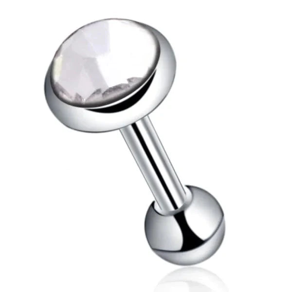 Helixpiercing Met Steentje Transparant 5mm 5mm alles Barbell chirurgisch staal Helix helixpiercings nakijken niet geupdated Oor piercing Piercings PVD Staal Stud tekst transparant Volwassenen