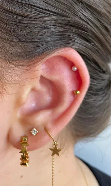 Helixpiercing Tragus Piercing Parel Chirurgisch Staal 1.2mm 3mm 6mm alles Aramat Jewels chirurgisch staal dames Helix helixpiercings Labret nakijken Oor parel piercing Piercings PVD Staal tekst Tragus traguspiercings Volwassenen wit zilverkleurig