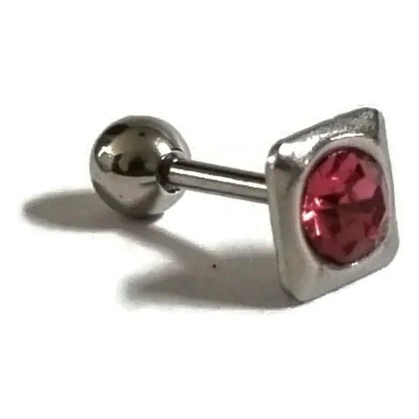 Helixpiercing Roze Steentje Vierkant alles helixpiercings nakijken niet geupdated Oor piercing Piercings tekst traguspiercings vierkant Volwassenen