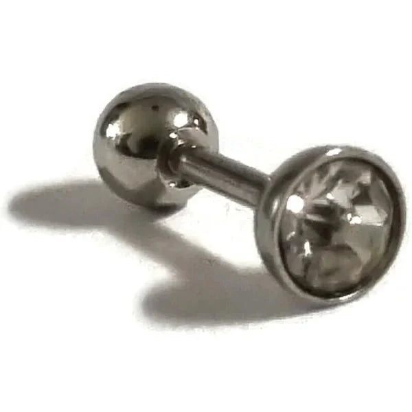 Helixpiercing Traguspiercing Steentje Transparant 1.2mm 4.5mm 6mm alles Barbell chirurgisch staal dames Geen hanger Geen_Parel Helix helixpiercings kristal Met_steen nakijken Oor piercing Piercings PVD Staal tekst transparant uniseks unisex Volwassenen
