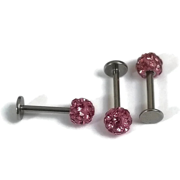 Tragus Of Helixpiercing Roze Kristal Shamballa 4mm 1.2mm 4mm 6mm alles Barbell chirurgisch staal dames Helix helixpiercings jin kristal Met_steen nakijken Oor piercing Piercings PVD roze shamballa Staal Stud tekst Tragus traguspiercings Volwassenen zilverkleurig