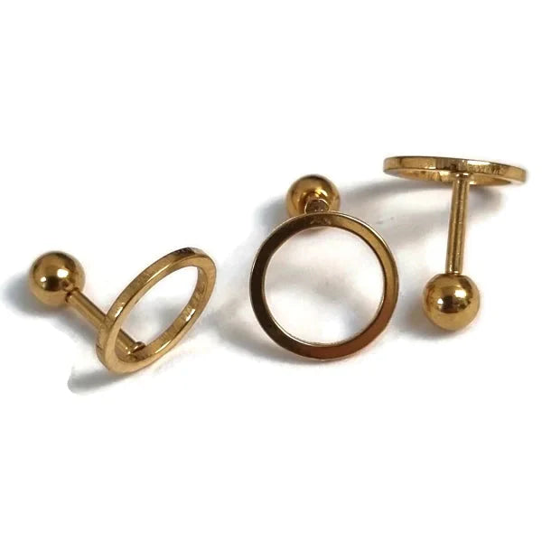Helixpiercing Cirkel Goudkleurig Chirurgisch Staal 1.2mm 6mm alles Barbell chirurgisch staal dames fantasie goudkleurig Helix helixpiercings jin nakijken Oor piercing Piercings PVD rond Staal tekst Volwassenen Zonder_steen