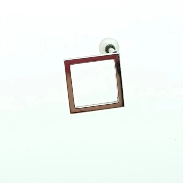 Helixpiercing Vierkant 1.2mm 14mm 6mm alles Barbell chirurgisch staal Helix helixpiercings nakijken Oor piercing Piercings PVD Staal Stud tekst vierkant Volwassenen zilverkleurig