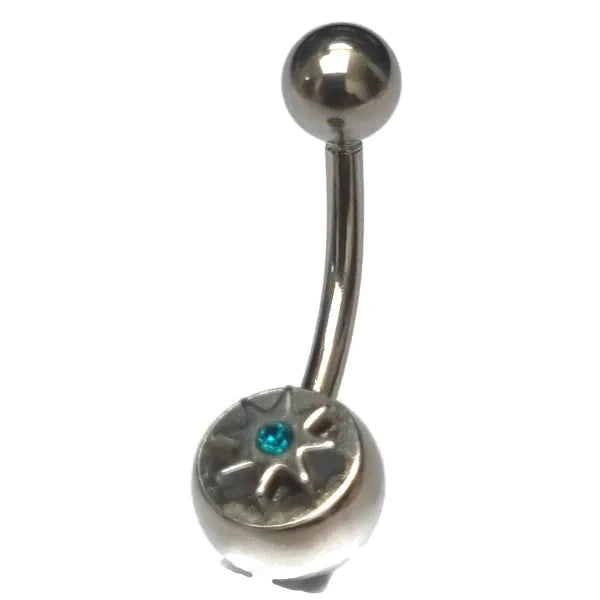 Chirurgisch Stalen Navelpiercing Ster Zee Blauw Zirkonia 1.6mm 10mm alles Aramat Jewels blauw chirurgisch staal dames Navel Navelpiercing zonder hanger navelpiercings piercing Piercings PVD Staal ster Volwassenen Zee_blauw zilverkleurig zirkonia Zonder_hanger