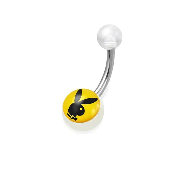 Chirurgisch Stalen Navelpiercing Konijn Geel Zwart 1.6mm 10mm acryl alles Aramat Jewels chirurgisch staal dames dier geel konijn Met_steen nakijken Navel navelpiercings piercing Piercings PVD Staal transparant Volwassenen zilverkleurig Zonder_hanger zwart