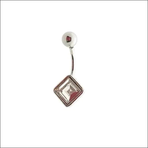 Stalen navelpiercing ruit vorm 1.6mm 10mm alles chirurgisch staal dames Geen hanger Navel Navelpiercing zonder hanger navelpiercings piercing Piercings PVD ruit Staal transparant Volwassenen zilverkleurig Zonder_hanger