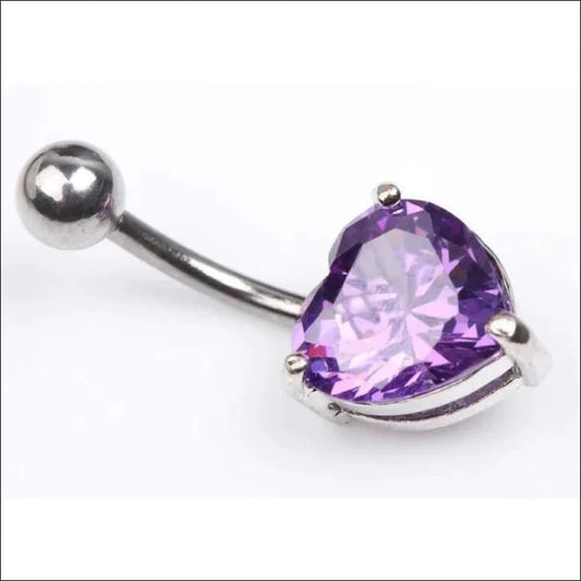 Navelpiercing Hart Paars 1.6mm 10mm alles chirurgisch staal Geen hanger Geen_Parel hart Navel Navelpiercing zonder hanger navelpiercings paars piercing Piercings PVD Staal Volwassenen zilverkleurig Zonder_hanger
