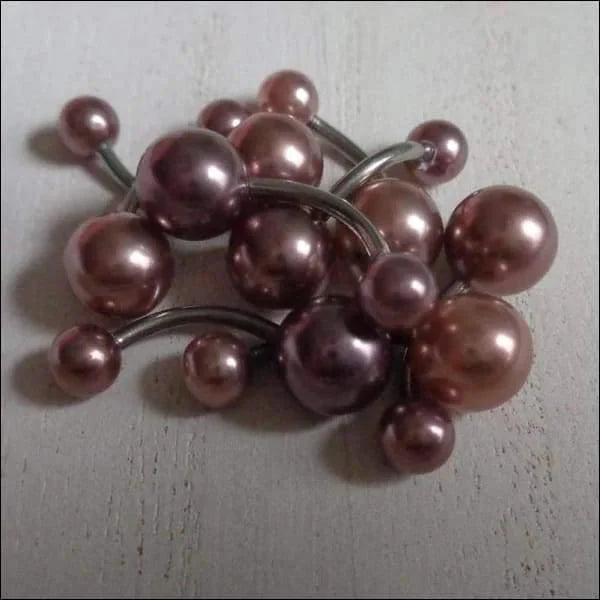 Navelpiercing Parel Brons 1.6mm 10mm alles Brons bruin chirurgisch staal Geen hanger Geen_Parel Navel Navelpiercing zonder hanger navelpiercings parel piercing Piercings PVD Staal Volwassenen zilverkleurig Zonder_hanger