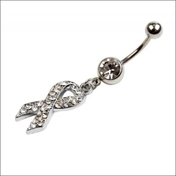 Navelpiercing Pink Ribbon Transparant Chirurgisch Staal 1.6mm 10mm alles chirurgisch staal dames Geen hanger Geen_Parel heren met hanger Met_hanger Navel Navelpiercing met hanger navelpiercings piercing Piercings PVD Staal transparant Volwassenen zilverkleurig zirkonia