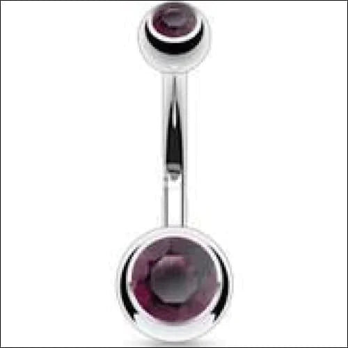 Navelpiercing Met Steentje Paars 1.6mm 10mm alles chirurgisch staal dames Geen hanger Navel Navelpiercing zonder hanger navelpiercings paars piercing Piercings PVD Staal unisex Volwassenen zilverkleurig zirkonia Zonder_hanger