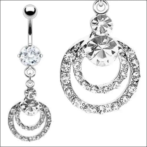 Navelpiercing Met kristal transparant 1.6mm 10mm alles Chirurgisch staal Geen hanger Geen_Parel kristal Met_hanger Navel Navelpiercing met hanger piercing Piercings PVD Staal transparant Volwassenen zilverkleurig
