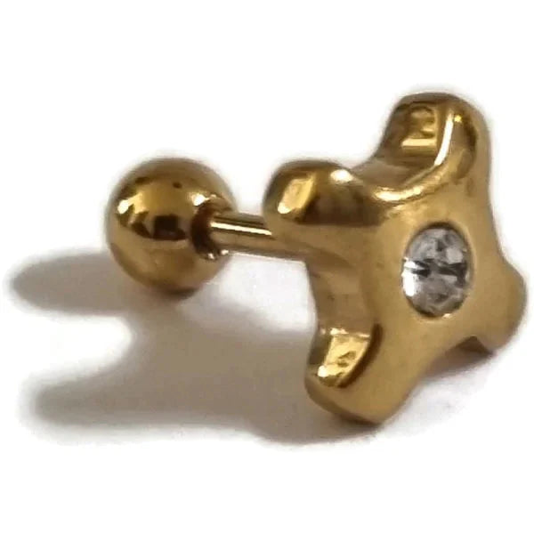 Helixpiercing Piercing Goudkleurig 8mm 6mm 1.2mm 1.2mm 6mm 8mm alles Barbell chirurgisch staal dames goudkleurig Helix helixpiercings jin nakijken Oor piercing Piercings PVD Staal tekst transparant Volwassenen zirkonia
