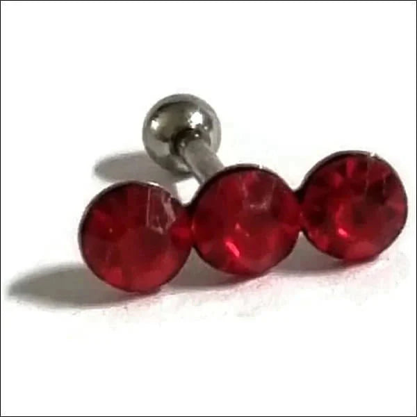 Helixpiercing Tragus Piercing Met 3 Steentjes Rood alles helixpiercings nakijken niet geupdated Oor piercing Piercings rood tekst traguspiercings Volwassenen
