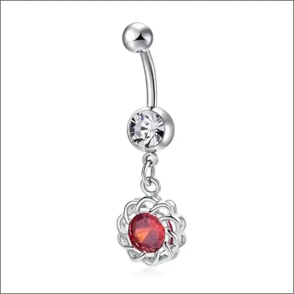 Chirurgisch Stalen Navelpiercing Rond Rood Zirkonia 1.6mm 10mm 8720157054924 alles Aramat Jewels chirurgisch staal dames Met_hanger nakijken nav414 Navel navelpi Navelpiercing met hanger navelpiercings piercing Piercings PVD rond rood Staal transparant Volwassenen zilverkleurig zirkonia